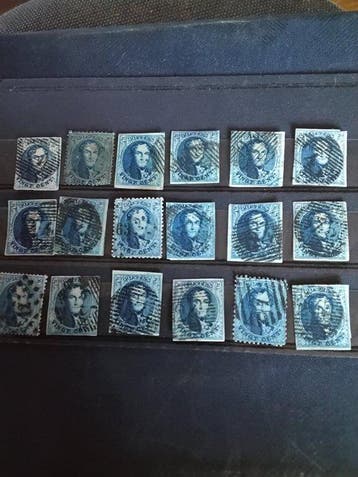 België - 18 Leopold medaillon blauw,, Gestempeld