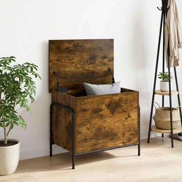 vidaXL Opbergbox Gerookt eiken 80 x 40 x 49,5 cm Bewerkt, Verzenden, Nieuw
