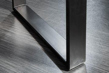 Massieve eettafel IRON CRAFT 140cm mangohout zwart ijzeren, Huis en Inrichting, Ophalen of Verzenden, Nieuw