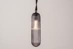 Rietveld Hanglampen - Zwart, Grijs - Glas, Metaal, Leer/Lede, Huis en Inrichting, Lampen | Hanglampen, Verzenden, Nieuw