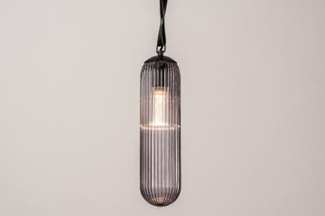 Rietveld Hanglampen - Zwart, Grijs - Glas, Metaal, Leer/Lede, Verzenden, Nieuw