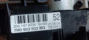 STUURKOLOM SCHAKELAAR 7H0 953 503 BQ VAK 49 F Volkswagen..., Ophalen of Verzenden, Gebruikt, Volkswagen