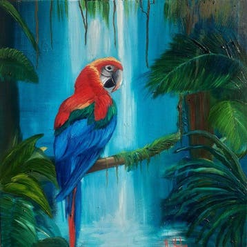 Monica Zambon - Un pappagallo ai tropici, Antiek en Kunst