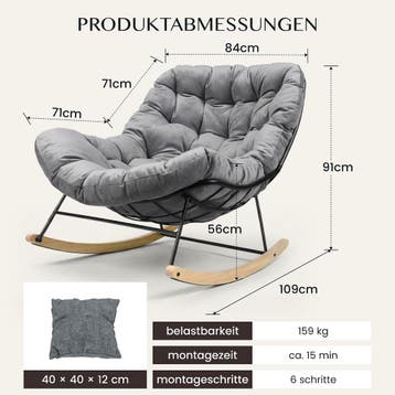 Schommelstoel - Fauteuil met armleuning - Relaxfauteuil - Re, Huis en Inrichting, Verzenden, Zo goed als nieuw