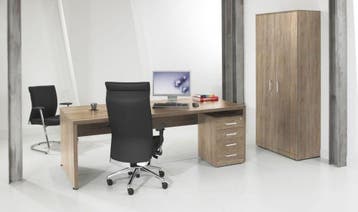 Rechthoek bureau Executive, 210 x 90 cm, midden eiken, Overige plaatsen, Ophalen of Verzenden, Nieuw in verpakking, Bureau