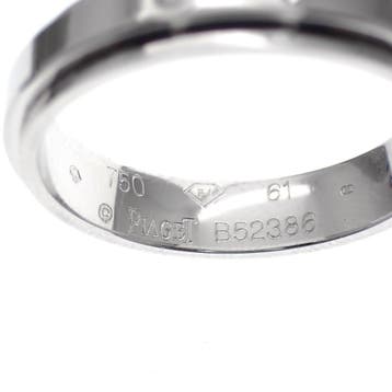Piaget witgouden damesring met diamant; 0,02 ct., Sieraden, Tassen en Uiterlijk, Gebruikt, 19 tot 20, Ophalen of Verzenden, Met edelsteen