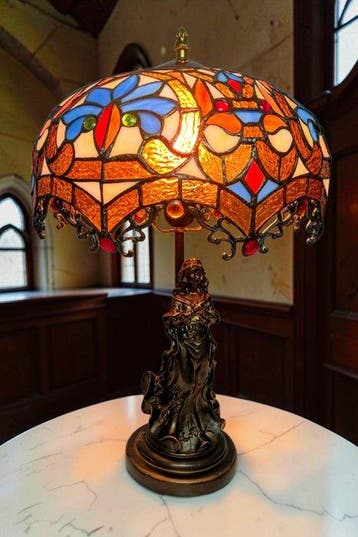 Lamp - XL Tiffany Studio Style Tafellamp - Glas-in-lood