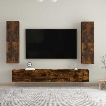 vidaXL Tv-wandmeubel 30,5x30x110 cm gerookt eikenkleurig, Huis en Inrichting, Kasten | Televisiemeubels, Minder dan 50 cm, Verzenden