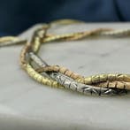 Exclusief gouden gevlochten omega schakelcollier. (Ketting), Sieraden, Tassen en Uiterlijk, Kettingen, Ophalen of Verzenden, Gebruikt