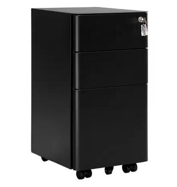 Mobiele Metalen Archiefkast met Slot – 3 Lades, 30x60x45 cm, Verzenden, Nieuw in verpakking