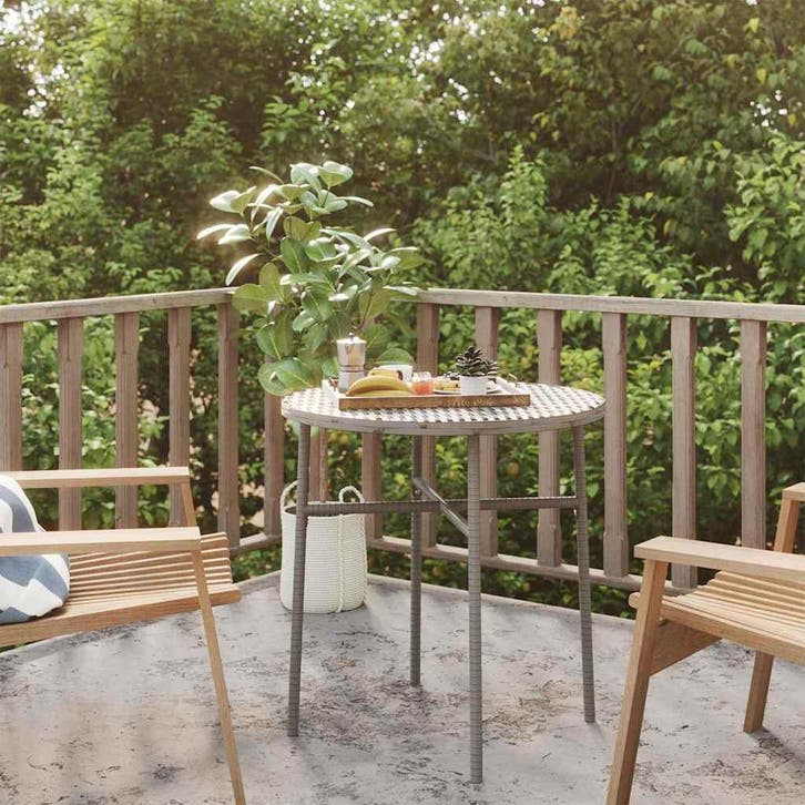 vidaXL Salontafel 45 cm poly rattan grijs, Tuin en Terras, Tuintafels, Nieuw, Verzenden