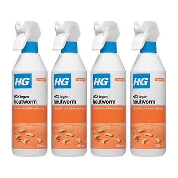 Houtwormmiddel | HG X | 500 ml | 4 stuks (Gebruiksklaar), Dieren en Toebehoren, Overige Dieren-accessoires, Verzenden, Nieuw