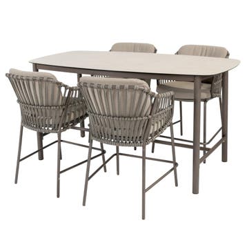 Manolo Capalbio high dining tuinset 180x90xH90 cm 5 delig, Ophalen of Verzenden, Nieuw