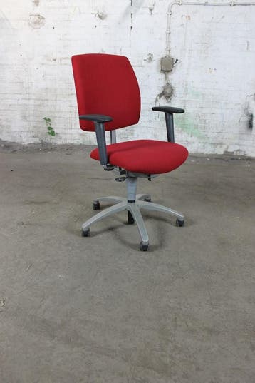 Dragbert Entrada Bureaustoel – Rood, Grijs/Zwart Frame, 3D, Verzenden, Gebruikt, Bureaustoel