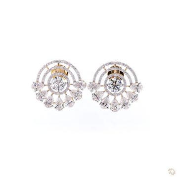 Oorbellen - 14 karaat Geel goud - 8.07ct. tw. Diamant, Nieuw