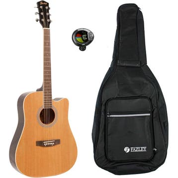 Fazley W40-NT akoestische western gitaar naturel + gigbag +, Verzenden, Nieuw
