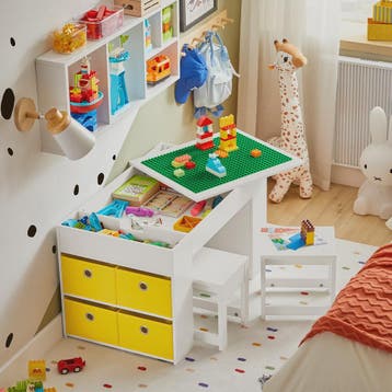 Kinder Speeltafel met 2 Stoelen en Opbergruimte - Wit, Verzenden, Nieuw