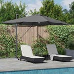 vidaXL Parasol Antraciet 351 x 250 x 253 cm Polyester en, Tuin en Terras, Parasols, Verzenden, Nieuw, 2 tot 3 meter