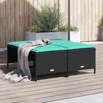 vidaXL Tuinstoelen met kussens 4 stuks zwart polyrotan, Verzenden, Nieuw, Tuinset