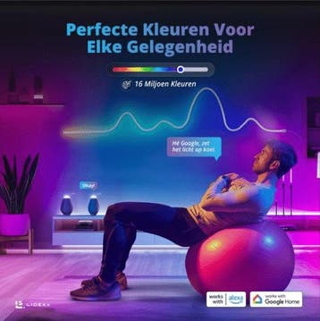 Lideka® RGBIC Neon LED Strip 3 Meter, Ophalen of Verzenden, Zo goed als nieuw