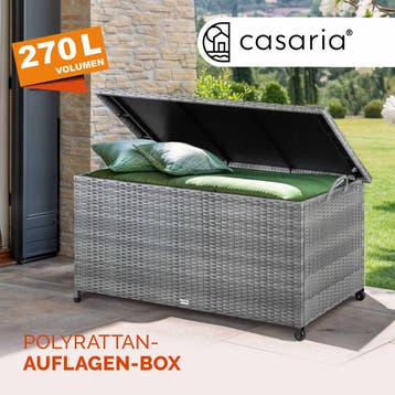 Polyrotan Kussenbox Grijs 117x53x60cm met Wielen, Verzenden, Nieuw