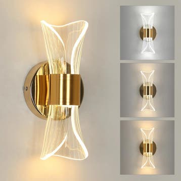 Gouden LED Wandlamp 12W Met 3 Lichtkleuren, Verzenden, Nieuw