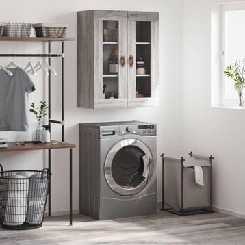 vidaXL Wandkast 69,5x34x90 cm grijs sonoma eikenkleurig, Verzenden, Nieuw, 50 tot 100 cm, Minder dan 100 cm