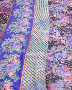 Viscose Crêpe Amanda Roze/Blauw, Nieuw, Blauw