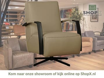 Leren draaifauteuil Mood - Massif Safari (taupe/grijs) -, Nieuw, Ophalen of Verzenden, 50 tot 75 cm, Industrieel, Modern