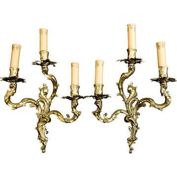 Wandkandelaar (2) - Rococo - Voluten en vegetale elementen -