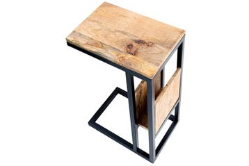 industrieele laptoptafel CONCIERGE 60 cm mangohouten, Huis en Inrichting, Tafels | Sidetables, Ophalen of Verzenden, Nieuw