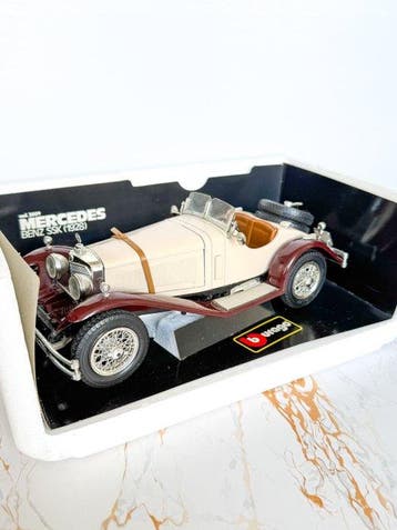 Modelauto - Bburago 1:18 scale Mercedes-Benz SSK 1928 Cream, Nieuw