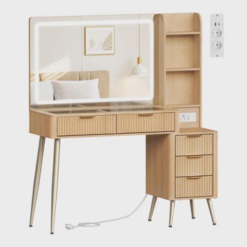 WOLTU Kaptafel met Groot LED Spiegel, Verstelbare Verlichtin, Verzenden, Nieuw