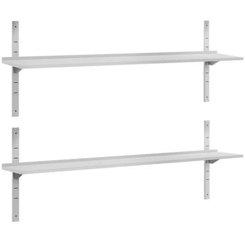 GGM Gastro | Dubbele RVS wandplank ECO - 2000x300mm |, Verzenden, Nieuw in verpakking, RVS Meubilair