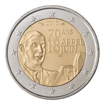 Frankrijk 2 Euro De Gaulle 2010, Verzenden