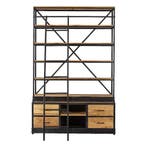 Boekenkast Mangohout Marvin 160x225 cm, Verzenden, Nieuw, Overige houtsoorten, Industriële meubels