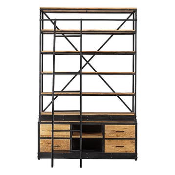 Boekenkast Mangohout Marvin 160x225 cm, Huis en Inrichting, Verzenden, Nieuw, Overige houtsoorten, Industriële meubels