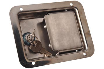 Gepolijst Kofferslot RVS - 140x108 mm - inclusief 2, Ophalen of Verzenden, Nieuw