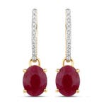 Oorbellen - 14 karaat Geel goud - 4.62ct. tw. Robijn -, Sieraden, Tassen en Uiterlijk, Oorbellen, Nieuw