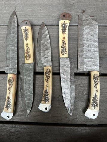 handmade - Keukenmes - Kitchen knife set - chefmes - swet -, Antiek en Kunst