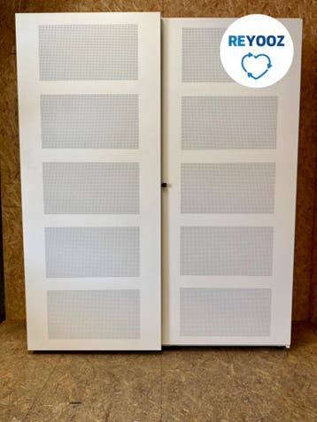 Ahrend schuifdeurkast - 195x200x45cm - wit met witte ako..., Nieuw in verpakking