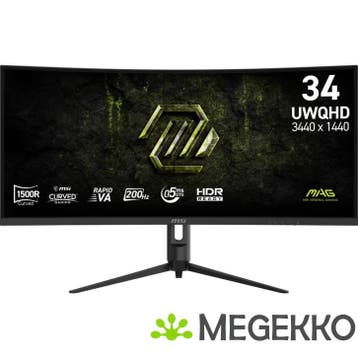 MSI MAG 342CQRF E20 34  WQHD 200Hz Curved Rapid VA Gaming, Verzenden, Nieuw, MSI