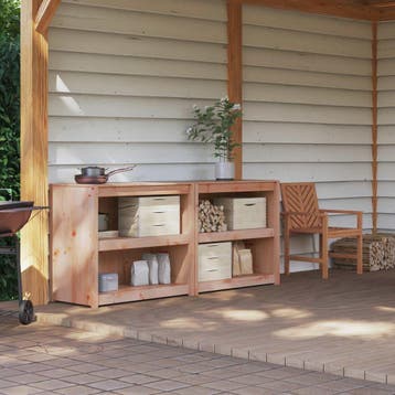 vidaXL Buitenkeukenkast MEPPEL 2 pcs Natuurlijk Douglas, Verzenden, Nieuw, Bruin