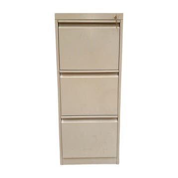 Kantoorarchiefkast, 590x430x1045 mm, staal, beige/grijs, 3, Ophalen of Verzenden, Gebruikt