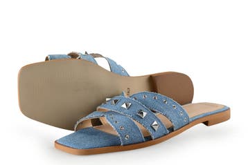 Manfield Sandalen in maat 37 Blauw, Sandalen of Muiltjes, Zo goed als nieuw, Manfield, Verzenden