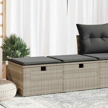 vidaXL 2-delige Loungeset met kussens poly rattan acacia, Verzenden, Nieuw, Loungeset