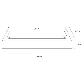Fonteinset Differnz Flat Keramiek 38x24x7 cm Wit Met Rechte, Ophalen of Verzenden, Nieuw