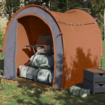 vidaXL Opbergtent waterdicht grijs en oranje, Verzenden, Nieuw, Tot en met 2