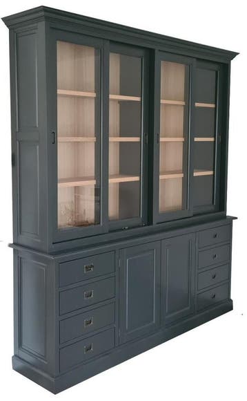 Buffetkast Lopik antraciet - eiken interieur 240 x 240cm, Huis en Inrichting, Kasten | Buffetkasten, Ophalen of Verzenden, Nieuw