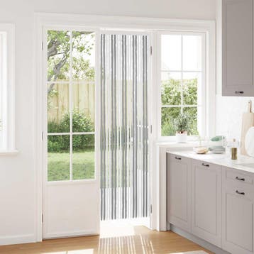 vidaXL Insecten Gordijn Chenille Grijs en Wit 56 x 200 cm, Verzenden, Nieuw, Grijs